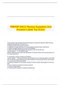   PMHNP ANCC Review Questions And Answers Latest Top Score.