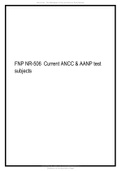 FNP NR-506 Current ANCC & AANP test subjects..