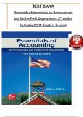 Test Bank for Essentials of Accounting for Governmental and Not-for-Profit Organizations 15th edition by Copley, ISBN: 9781265618902, All 14 Chapters Covered, Verified Latest Edition