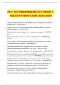 HLT 250 PHARMACOLOGY EXAM 1- FALKENSTEIN 2024-2025