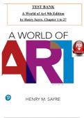 Test Bank for A World of Art 9th Edition by Henry Sayre, ISBN: 9780136828358, All 27 Chapters Covered, Verified Latest Edition