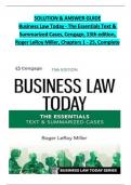 Solution and Answer Guide for Business Law Today - The Essentials Text & Summarized Cases, Cengage, 13th Edition