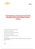 HCP Healthcare Professionals Quiz With Questions And Correct Answers Latest Version