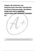 Chapter 06: Antivirals and  Antiretrovirals Visovsky: Introduction  to Clinical Pharmacology, 9th Edition EXAM 2024 WITH VERIFIED  QUESTIONS AND ANSWERS (GRADED  A+)