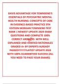  DAVIS ADVANTAGE FOR TOWNSEND'S ESSENTIALS OF PSYCHIATRIC MENTAL HEALTH NURSING: CONCEPTS OF CARE IN EVIDENCE-BASED PRACTICE 9TH EDITION MORGAN TOWNSEND TEST BANK | NEWEST UPDATE 2024 EXAM QUESTIONS AND COMPLETE 100% CORRECT ANSWERS  WITH WELL EXPLAINE