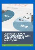 CSSD/CSSD EXAM 2024 QUESTIONS WITH LATEST CORRECT SOLUTIONS!!