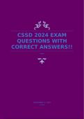 CSSD 2024 EXAM QUESTIONS WITH CORRECT ANSWERS!!