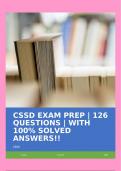 CSSD EXAM PREP | 126 QUESTIONS | WITH 100% SOLVED ANSWERS!!