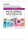 TEST BANK  WONG'S ESSENTIALS OF PEDIATRIC NURSING 11TH EDITION BY MARILYN J. HOCKENBERRY | LATEST WITH VERIFIED ANSWERS