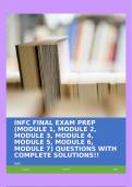 INFC FINAL EXAM PREP (MODULE 1, MODULE 2, MODULE 3, MODULE 4, MODULE 5, MODULE 6, MODULE 7) QUESTIONS WITH COMPLETE SOLUTIONS!!