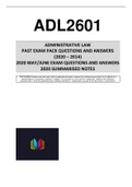 ADL2601 - PAST EXAM PACK SOLUTIONS & BRIEF NOTES