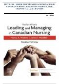 TEST BANK - YODER-WISE'S LEADING AND MANAGING IN CANADIAN NURSING, 3RD EDITION (WADDELL, 2024), CHAPTER 1-32 | ALL CHAPTERS