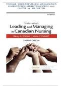 TEST BANK - YODER-WISE'S LEADING AND MANAGING IN CANADIAN NURSING, 3RD EDITION (WADDELL, 2024), CHAPTER 1-32 | ALL CHAPTERS