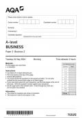 AQA Business 7132 paper 2 question paper Business A 21May 2024