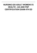 NURSING 620 ADULT WOMEN'S HEALTH - AG AND FNP CERTIFICATION EXAM 4TH ED