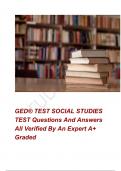 GED® TEST SOCIAL STUDIES TEST Questions And Answers All Verified By An Expert A+ Graded 