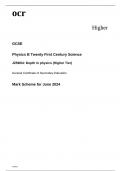 ocr GCSE Physics B Paper 4 Mark Scheme June2024 J259/04: Depth in physics (Higher Tier)