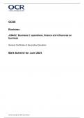 OCR GCSE Business (J204-01) Business 2 (JUNE 2024 MARK SCHEME)  operations, finance and influences on business