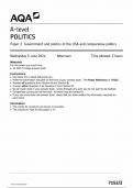 AQA A LEVEL POLITICS PAPER 2 QUESTION PAPER 2024 (7152/2 :Government and Politics of The USA and comparative politics)