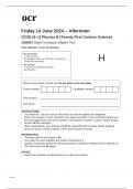 ocr GCSE Physics B Paper 4 Question Paper  June2024 J259/04 Depth in physics (Higher Tier)