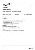 AQA Economics 7136 paper 2 question paper Economics A 20May 2024