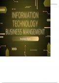 INFORMATION TECHNOLOGY IN BUSINESS MANAGEMENT