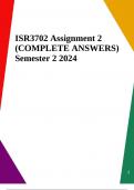 ISR3702 Assignment 2 (COMPLETE ANSWERS) Semester 2 2024