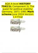 AQA A-level HISTORY 7042/1L Component 1L The quest for political stability: Germany, 1871–1991 Mark scheme June 2024 Version: 1.0 Final 