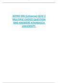  ASTRO 205 (Universe) QUIZ 2  MULTIPLE CHOICE QUESTION  AND ANSWERS ATHABASCA  UNIVERSITY