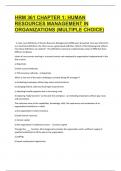 HRM 361 Chapter 1: Human Resources Management in Organizations (Multiple Choice)