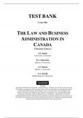 Test Bank For Law and Business Administration in Canada, The, 15th Edition by J E. Smyth, Dan Soberman, A J. Easson, Shelley McGill Chapter 1-32