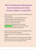 WGU C215 Operations Management Exam | Questions and Verified Answers | Rated A+ | Latest 2024