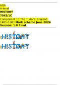 AQA  A-level HISTORY 7042/1C Component 1C The Tudors: England, 1485–1603 Mark scheme June 2024 Version: 1.0 Final