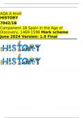  AQA A-level HISTORY 7042/1B Component 1B Spain in the Age of Discovery, 1469-1598 Mark scheme June 2024 Version: 1.0 Final