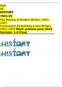 AQA  AS HISTORY 7041/2S The Making of Modern Britain, 1951–2007 Component 2S Building a new Britain, 1951–1979 Mark scheme June 2024 Version: 1.0 Final