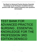 ADVANCED PRACTICE NURSING: ESSENTIAL KNOWLEDGE FOR THE PROFESSION 3RD EDITION DENISCO TEST BANK