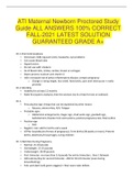 ATI Maternal Newborn Proctored Study Guide ALL ANSWERS 100% CORRECT FALL-2021 LATEST SOLUTION GUARANTEED GRADE A+