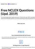 Free NCLEX Questions: NCLEX-RN Practice Test Bank 2019.