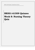 NR501-61509 Quizzes Week 8: Nursing Theory Quiz Questions and Correct Solutions to guide you in preparation for the Quiz | NR501-61509 Quizzes Week 8: Nursing Theory Quiz Questions and Correct Solutions to guide you in preparation for the Quiz