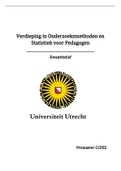 Samenvatting analysetechnieken Verdieping in Onderzoeksmethoden en Statistiek