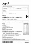 AQA GCSE COMBINED SCIENCE SYNERGY HIGHER TIER PAPER 4 2024 (8465/4H:Physical Sciences)