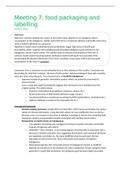 Summary meeting 7 Consumer Understanding and Behaviour HFV1003