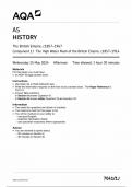 AQA AS History The British Empire,c1857-1967(7041/1J: Component 1J: The High Water Mark of the British Empire, c1857-1914)May 2024