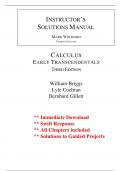 Complete Solution Manual Calculus Early Transcendentals 3rd Edition Questions & Answers with rationales