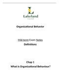 Organizational Behaviour Final Exam Chap 1 Questions with answers