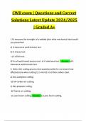 CWB exam | Questions and Correct Solutions Latest Update 2024/2025 | Graded A+