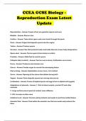 CCEA GCSE Biology - Reproduction Exam Latest Update 