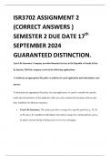 ISR3702 ASSIGNMENT 2 (CORRECT ANSWERS ) SEMESTER 2 DUE DATE 17th  SEPTEMBER 2024 GUARANTEED DISTINCTION.