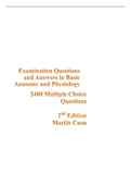 EXAMINATION QUESTIONS AND ANSWERS IN BASIC ANATOMY AND PHYSIOLOGY 2400 MULTIPLE CHOICE QUESTIONS 2ND EDITION MARTIN CAON