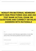 NGN)ATI RN MATERNAL NEWBORN WITH NGN PROCTORED 2024 AND 2023 TEST BANK ACTUAL EXAM 100 QUESTIONS AND CORRECT DETAILED ANSWERS WITH RATIONALES